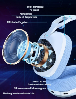 Onikuma B2 Vezeték Nélküli Bluetooth Gamer Fejhallgató