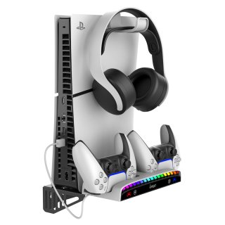 iPega PG-P5S011 Multifunkciós Playstation 5 Slim RGB Fali Tartó Állvány PS5