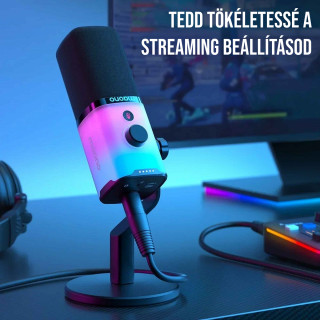 MAONO PD100X USB Dynamic Streamer Mikrofon RGB - Fekete