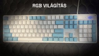 Acer OKW132 Mechanikus Gamer Billentyűzet - Fehér-Kék - Angol kiosztás!