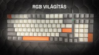 Acer OKW214 Mechanikus Gamer Billentyűzet - Bézs-Narancs-Fekete - Angol kiosztás!