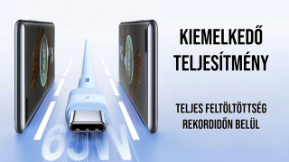 Leya Series Liquid Silicone Hajlékony USB-A-Type-C gyorstöltő kábel 66W 1m - Fekete