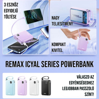 Remax Icyal Series RPP-663 Gyorstöltő Powerbank 20000mAh - Fehér