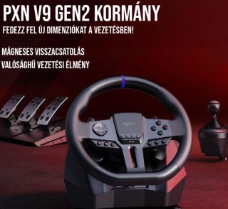 PXN-V9GEN2 Gamer Kormány Szett (PC / PS3 / PS4 / Xbox One / Xbox Series S&X)