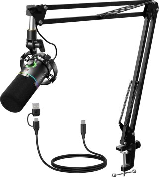 MAONO PD200XS USB Dynamic Streamer Mikrofon RGB + Tartókar Kit