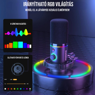 MAONO PD200XS USB Dynamic Streamer Mikrofon RGB + Tartókar Kit