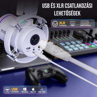 MAONO PD200XS USB Dynamic Streamer Mikrofon RGB + Tartókar Kit