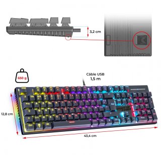 Spirit of Gamer XPERT K250 Mechanikus Gamer billentyűzet - HU