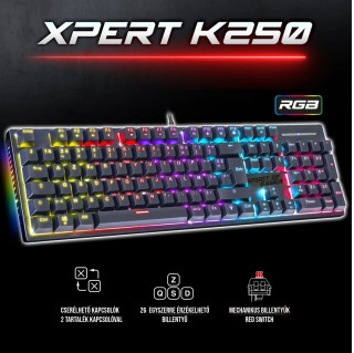 Spirit of Gamer XPERT K250 Mechanikus Gamer billentyűzet - HU