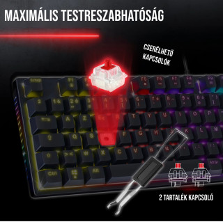 Spirit of Gamer XPERT K250 Mechanikus Gamer billentyűzet - HU