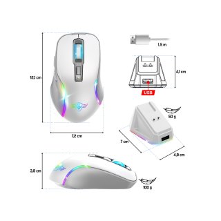 Spirit of Gamer Elite-M50 Vezeték nélküli gamer egér - Fehér
