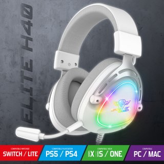 Spirit of Gamer ELITE-H40 RGB gamer fejhallgató - Fehér