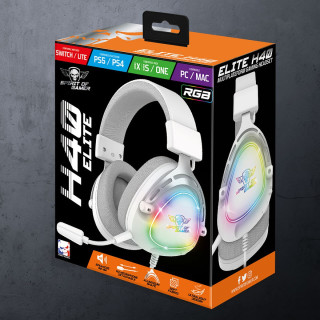 Spirit of Gamer ELITE-H40 RGB gamer fejhallgató - Fehér