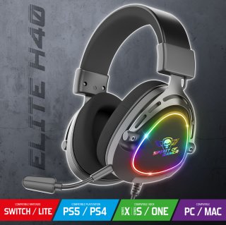 Spirit of Gamer ELITE-H40 RGB gamer fejhallgató - Fekete