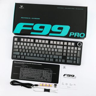 AULA F99 PRO Vezeték Nélküli Mechanikus Gamer Billentyűzet - Fekete