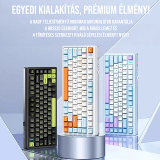 AULA M75 Vezeték Nélküli Mechanikus Gamer Billentyűzet - Fehér