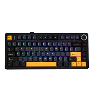 AULA F75 Vezeték Nélküli Mechanikus Gamer Billentyűzet - Fekete-Sárga