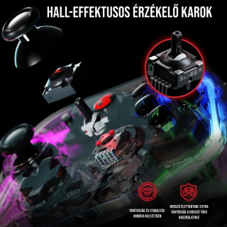 GameSir T4 Kaleid Vezetékes Kontroller - Átlátszó