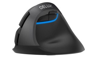Delux M618Mini DB vezeték nélküli vertikális egér Bluetooth + 2.4GHz - Fekete