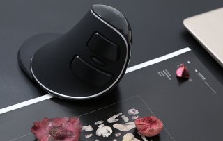 Delux M618PD vezeték nélküli vertikális egér Bluetooth + 2.4GHz - Fekete