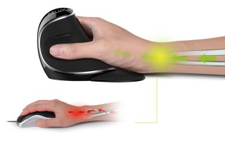Delux M618PD vezeték nélküli vertikális egér Bluetooth + 2.4GHz - Fekete