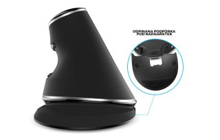 Delux M618PD vezeték nélküli vertikális egér Bluetooth + 2.4GHz - Fekete