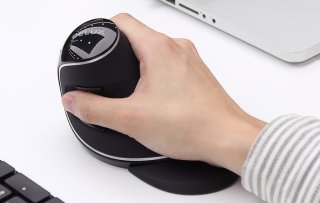 Delux M618PD vezeték nélküli vertikális egér Bluetooth + 2.4GHz - Fekete