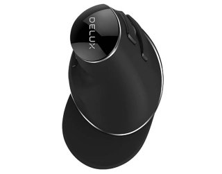 Delux M618PD vezeték nélküli vertikális egér Bluetooth + 2.4GHz - Fekete