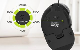 Delux M618PU(A825) vezetékes vertikális egér - Fekete