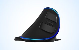 Delux M618PU(A825) vezetékes vertikális egér - Fekete