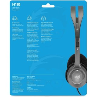 Logitech H110 Mikrofonos headset - fekete