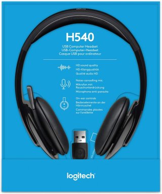 Logitech H540 Mikrofonos USB headset - fekete