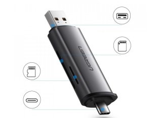 Ugreen USB + USB-C adapter, SD + microSD kártyaolvasó