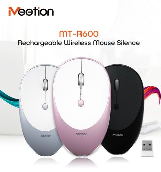 Meetion MT-R600 Rechargeable Wireless Mouse - Silver