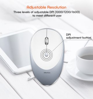 Meetion MT-R600 Rechargeable Wireless Mouse - Silver