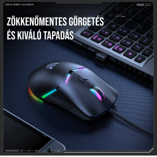 Onikuma CW929 RGB Gamer egér - Fekete