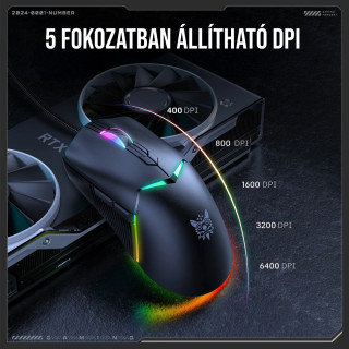 Onikuma CW929 RGB Gamer egér - Fekete