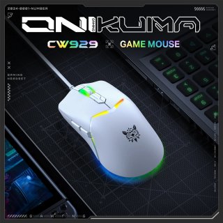 Onikuma CW929 RGB Gamer egér - Fehér