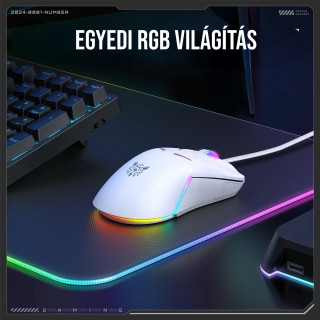 Onikuma CW929 RGB Gamer egér - Fehér