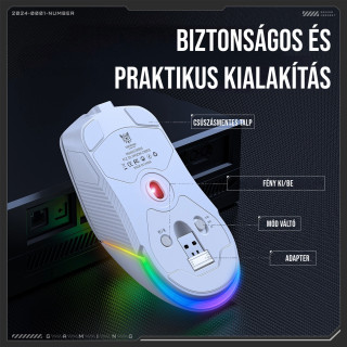 Onikuma CW929 RGB Gamer egér - Fehér