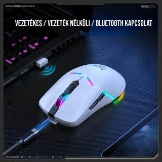 Onikuma CW929 RGB Gamer egér - Fehér