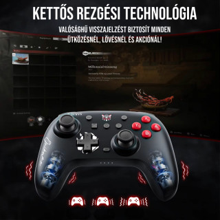 Onikuma C1 Wireless Gamepad kontroller - Fekete