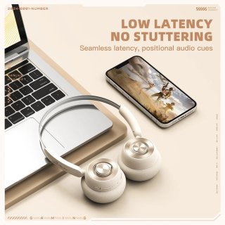 Onikuma GT820 Vezeték Nélküli Bluetooth Headset - Bézs