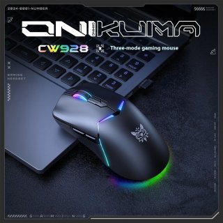 Onikuma CW928 Tri-Mode Vezeték nélküli Gamer egér - Fekete