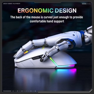 Onikuma CW928 Tri-Mode Vezeték nélküli Gamer egér - Fehér