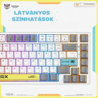 Onikuma G58 Mechanikus Gamer Billentyűzet TKL - Fehér - Angol kiosztás!
