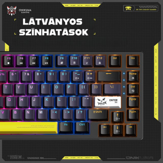 Onikuma G58 Mechanikus Gamer Billentyűzet TKL - Fekete - Angol kiosztás!