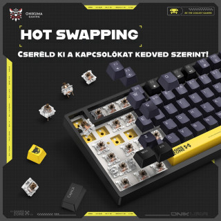 Onikuma G58 Mechanikus Gamer Billentyűzet TKL - Fekete - Angol kiosztás!