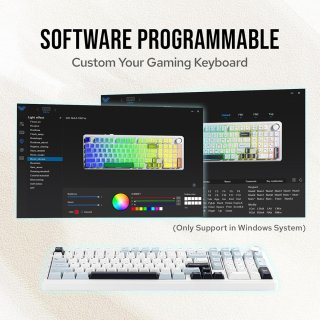 AULA F99 PRO Vezeték Nélküli Mechanikus Gamer Billentyűzet - Fehér-Kék