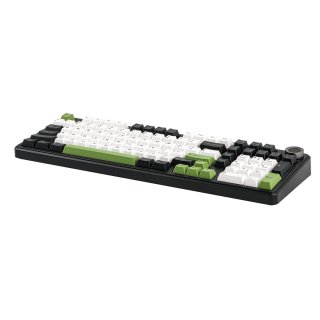 AULA F99 PRO Vezeték Nélküli Mechanikus Gamer Billentyűzet - Fekete-Fehér-Zöld